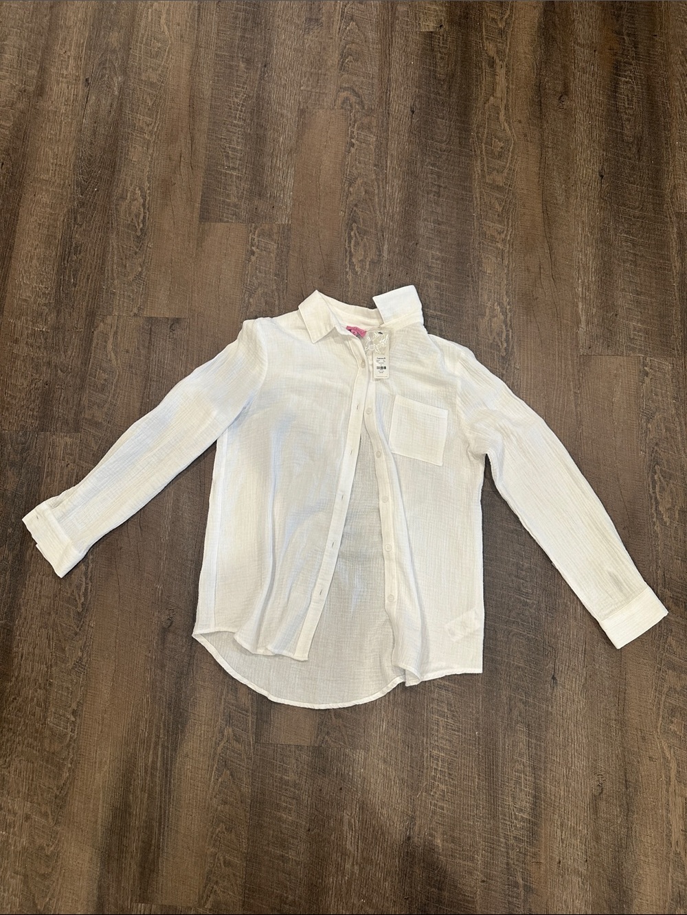 NEW Franchesca’s  White Button-Up Shirt - Lightweight Long Sleeve